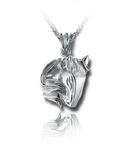 Load image into Gallery viewer, Sterling Silver Horse Bowing Funeral Cremation Urn Pendant for Ashes w/Chain