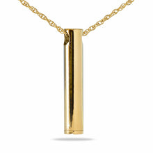 Load image into Gallery viewer, Sleek Cylinder Gold/Stainless Steel Funeral Cremation Pendant w/Necklace