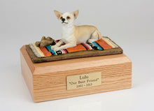Load image into Gallery viewer, Chihuahua, Laying Pet Cremation Urn Available in 3 Diff Colors & 4 Sizes