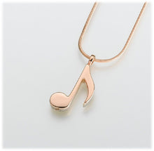 Load image into Gallery viewer, Gold Vermeil Musical Note Memorial Jewelry Pendant Funeral Cremation Urn