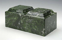 Load image into Gallery viewer, Classic Marble Emerald Companion Cremation Urn, 420 Cubic Inches, TSA Approved