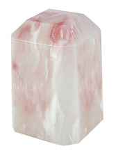 Load image into Gallery viewer, Small/Keepsake 36 Cubic Inch Pink Square Cultured Onyx Cremation Urn Ashes