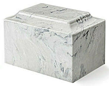 Load image into Gallery viewer, Small/Keepsake Marble Carrera 5 Cubic Inch Cremation Urn for Ashes TSA Approved