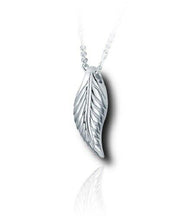 Load image into Gallery viewer, Sterling Silver Small Leaf Funeral Cremation Urn Pendant for Ashes w/Chain