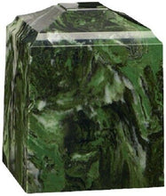 Load image into Gallery viewer, Small/Keepsake 45 Cubic Inch Green Cultured Marble Cremation Urn for Ashes