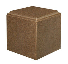 Load image into Gallery viewer, Large/Adult 280 Cubic Inch Walnut Cultured Granite Cube Cremation Urn For Ashes