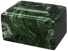 Load image into Gallery viewer, Small/Keepsake 2 Cubic Inch Green Tuscany Cultured Marble Funeral Cremation Urn