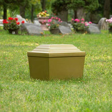 Load image into Gallery viewer, Large/Adult Gold Polymer Single Funeral Cremation Urn Burial Vault