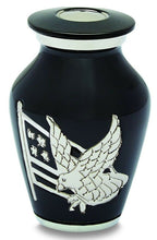 Load image into Gallery viewer, American Flag/Eagle 3 Cubic Inch Small/Keepsake Funeral Cremation Urn for Ashes