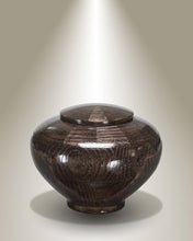 Load image into Gallery viewer, Peony Black Oak Wood Keepsake Funeral Cremation Urn, 20 Cubic Inches