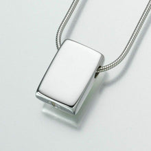 Load image into Gallery viewer, Sterling Silver Slide Rectangle Memorial Jewelry Pendant Funeral Cremation Urn