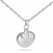 Load image into Gallery viewer, Sterling Silver Heart's Embrace Pendant/Necklace Funeral Cremation Urn for Ashes