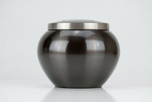 Load image into Gallery viewer, 30 Cubic Inches Nickel/Gray Brass Pawprint Pet Jar Urn for Cremation Ashes