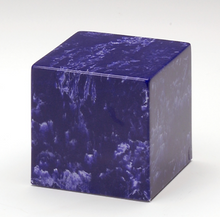 Load image into Gallery viewer, Small Cube Marble Cobalt Keepsake Cremation Urn, 18 Cubic Inches, TSA Approved