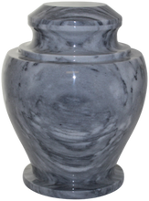 Load image into Gallery viewer, Carpel Cashmere Gray Marble Adult Funeral Cremation Urn, 220 Cubic Inches