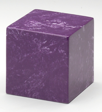 Load image into Gallery viewer, Small Cube Marble Amethyst Keepsake Cremation Urn, 18 Cubic Inches, TSA Approved