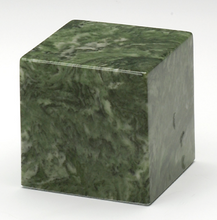 Load image into Gallery viewer, Small Cube Marble Emerald Keepsake Cremation Urn, 18 Cubic Inches, TSA Approved