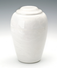 Load image into Gallery viewer, Grecian Marble White Adult Funeral Cremation Urn, 190 Cubic Inches TSA Approved