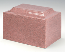Load image into Gallery viewer, Classic Granite Champagne Pink Oversized 325 Cu. In. Cremation Urn TSA Approved
