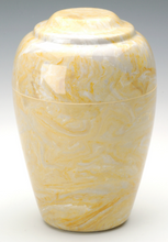 Load image into Gallery viewer, Grecian Marble Gold Adult Funeral Cremation Urn, 190 Cubic Inches, TSA Approved