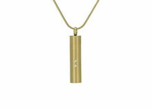 Load image into Gallery viewer, Stainless Steel/14k Gold Plated Bronze Cylinder Companion Cremation Pendant