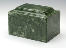 Load image into Gallery viewer, Small/Keepsake Marble Emerald Funeral Cremation Urn, 5 Cubic Inches TSA Approved
