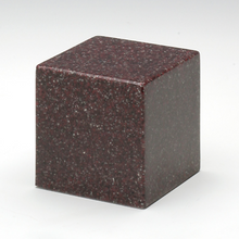 Load image into Gallery viewer, Small Cube Vintage Red Granite Keepsake Cremation Urn 18 Cubic Inch TSA Approved