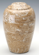 Load image into Gallery viewer, Large Grecian Marble Syrocco Adult Cremation Urn, 190 Cubic Inches, TSA Approved