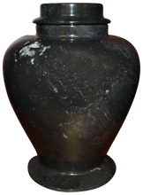 Load image into Gallery viewer, Large 126 Cubic Inch Black Lassi Ebony Pet Marble Funeral Cremation Urn