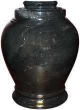 Load image into Gallery viewer, Love Ebony Marble, Black Colored Adult Funeral Cremation Urn, 220 Cubic Inches