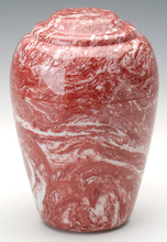 Load image into Gallery viewer, Small Grecian Marble Rose Keepsake Cremation Urn, 35 Cubic Inches TSA Approved