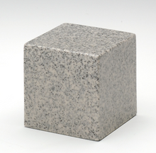 Load image into Gallery viewer, Small Cube Mist Gray Granite Keepsake Cremation Urn 18 Cubic Inches TSA Approved
