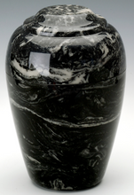 Load image into Gallery viewer, Large Grecian Marble Ebony Adult Cremation Urn, 190 Cubic Inches TSA Approved