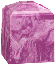 Load image into Gallery viewer, Small/Keepsake 45 Cubic Inch Purple Cultured Marble Cremation Urn for Ashes