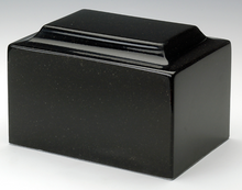 Load image into Gallery viewer, Classic Black Granite Adult Funeral Cremation Urn, 210 Cubic Inches TSA Approved