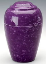 Load image into Gallery viewer, Large Grecian Marble Amethyst Adult Cremation Urn, 190 Cubic Inches TSA Approved
