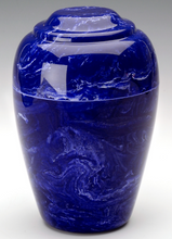 Load image into Gallery viewer, Large Grecian Marble Cobalt Adult Cremation Urn, 190 Cubic Inches, TSA Approved