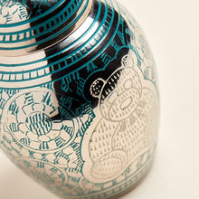 Load image into Gallery viewer, Teddy Bear Blue Petite Cremation Urn, 20 Cubic Inches