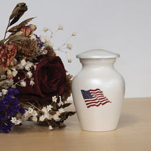 Load image into Gallery viewer, Keepsake Funeral Cremation Urn for ashes, 5 Cubic Inches - Classic Color Flag