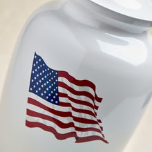 Load image into Gallery viewer, Large Funeral Cremation Urn for ashes, 210 Cubic Inches - Classic Color Flag