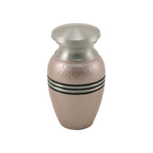 Load image into Gallery viewer, Small/Keepsake 5 Cubic Inch Pink Aluminum Funeral Cremation Urn for Ashes
