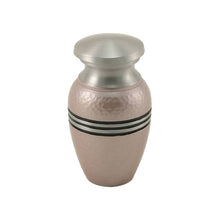 Load image into Gallery viewer, Small/Keepsake 5 Cubic Inch Pink Aluminum Funeral Cremation Urn for Ashes