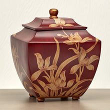 Load image into Gallery viewer, Orchid Burgundy Resin Adult 200 Cubic Inch Funeral Cremation Urn for Ashes
