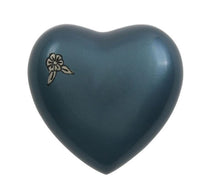 Load image into Gallery viewer, Heart Keepsake Funeral Cremation Urn for ashes, 3 Cubic Inches - Artisan Indigo