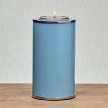 Load image into Gallery viewer, Small/Keepsake Aluminum Light Blue Memory Light Cremation Urn, 20 cubic inches