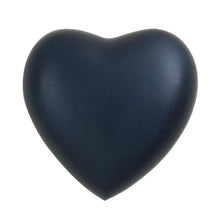 Load image into Gallery viewer, Small/Keepsake 3 Cubic Inch Blue Aluminum Grecian Heart Funeral Cremation Urn