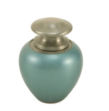 Load image into Gallery viewer, Keepsake Brass Green Funeral Cremation Urn for Ashes, 5 Cubic Inches