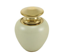 Load image into Gallery viewer, Keepsake Brass White Funeral Cremation Urn for Ashes, 5 Cubic Inches