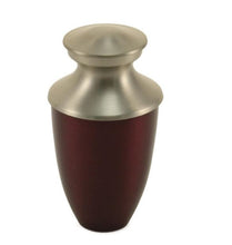 Load image into Gallery viewer, Red Alloy & Brass Keepsake Funeral Cremation Urn for Ashes, 5 Cubic Inches