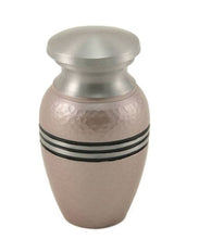 Load image into Gallery viewer, Small/Keepsake Set of 6, 5 Cubic Inch Pink Aluminum Cremation Urns for Ashes